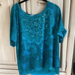 JM Collection sequin top